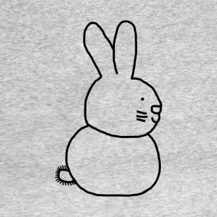Minimal Bunny Rabbit Line Drawing T-Shirt